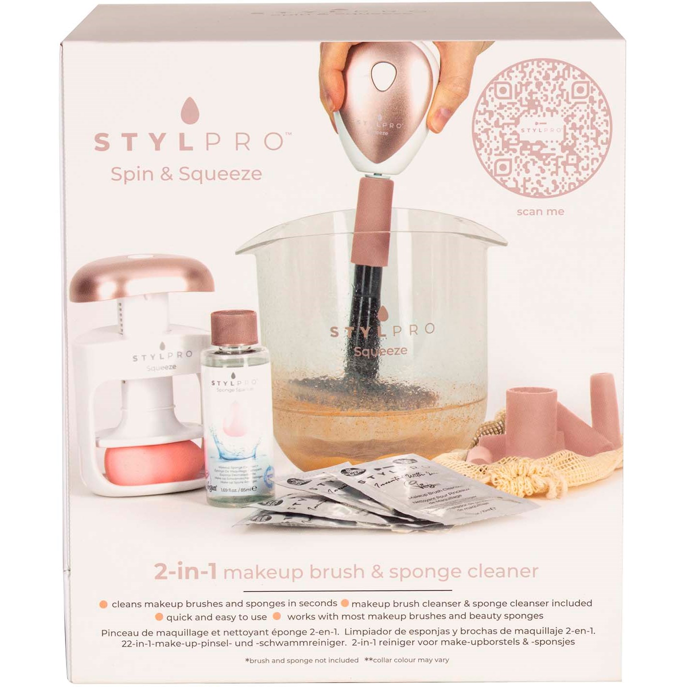 Läs mer om STYLPRO Spin And Squeeze 2-In-1 Makeup Brush & Sponge Cleaner
