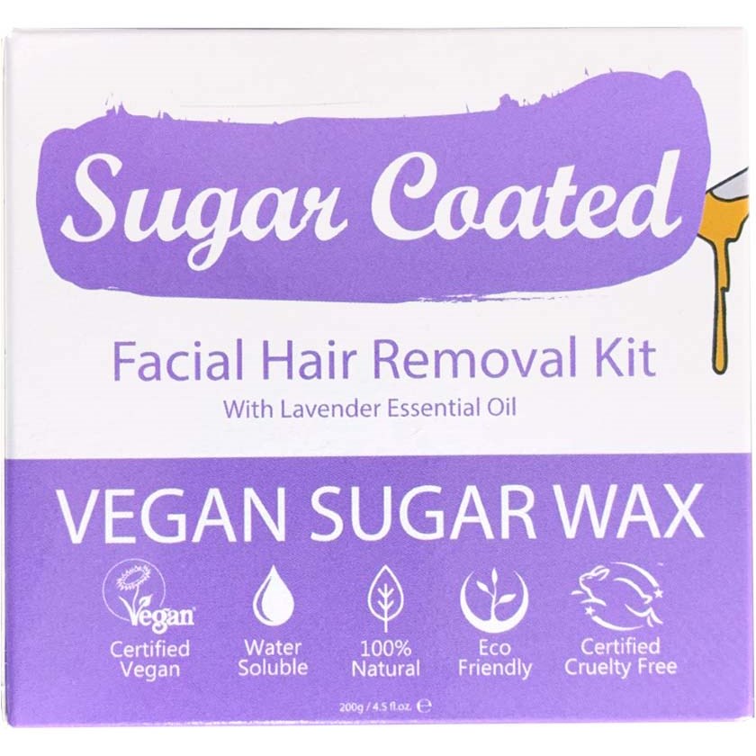Läs mer om Sugar Coated Facial Hair Removal Kit With Lavender Essential 200 g