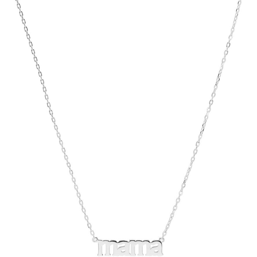 SUI AVA Mama text necklace Silver
