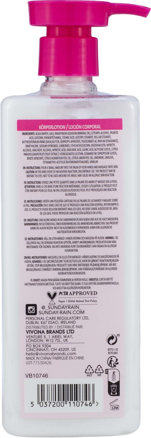 Sunday Rain Body Lotion Pink Grapefruit & Sea Salt 520 ml