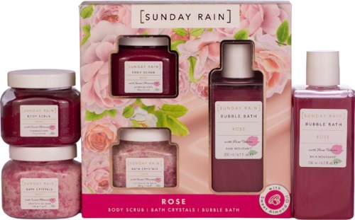 Sunday Rain Rose + Sweet Almond Oil Bath Trio