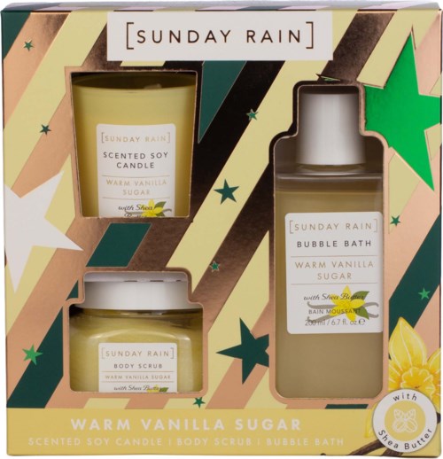 Sunday Rain Warm Vanilla Sugar Bath Trio