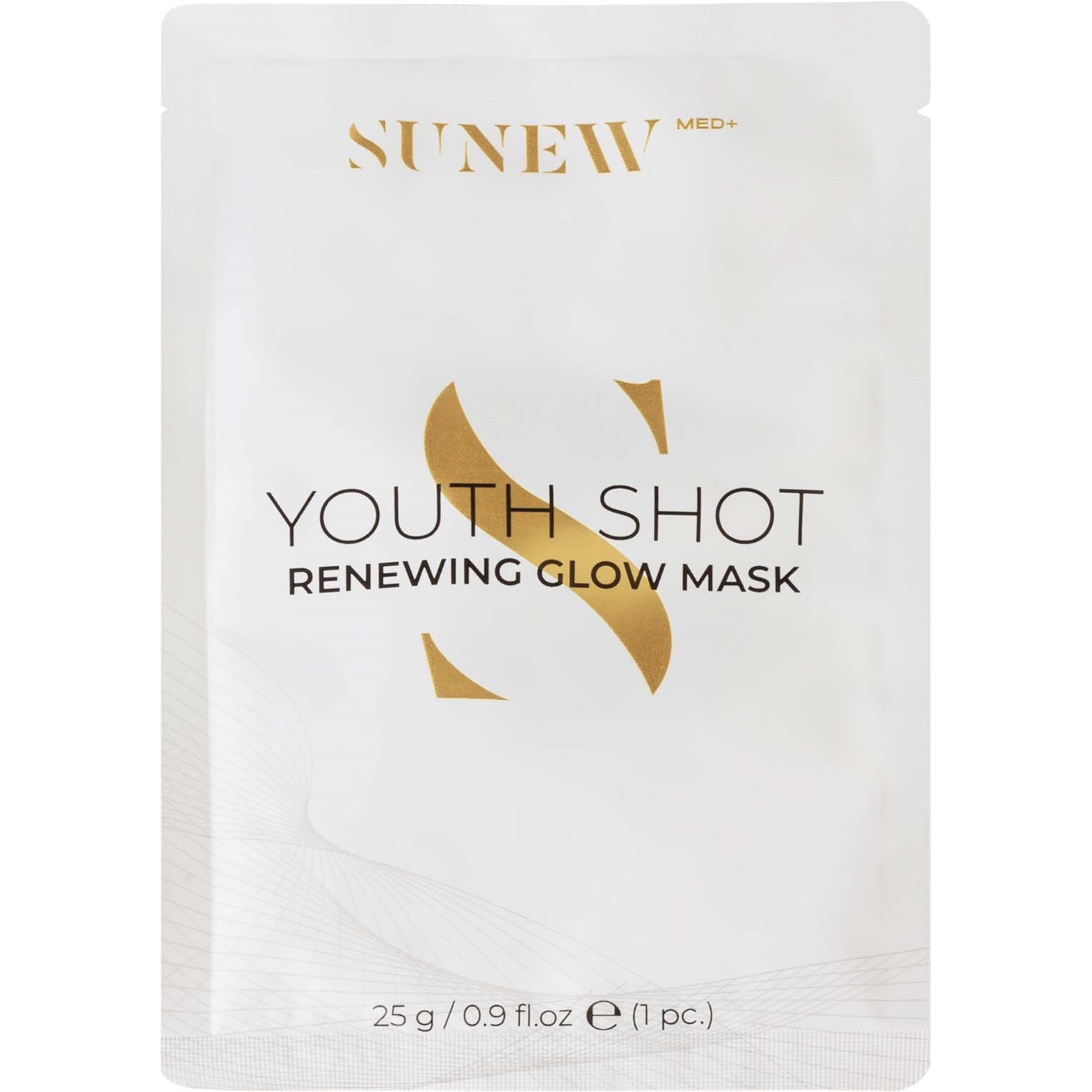 SUNEWMED+ Youth Shot Regenerating Glow Face Sheet Mask - Regenererende sheet mask + Glow 1 stk