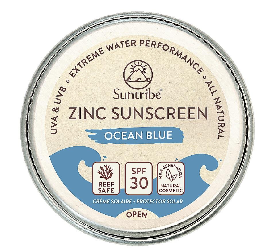 Suntribe All Natural Face & Sport Zinc Sunscreen SPF 30 OCEAN BLUE  10g