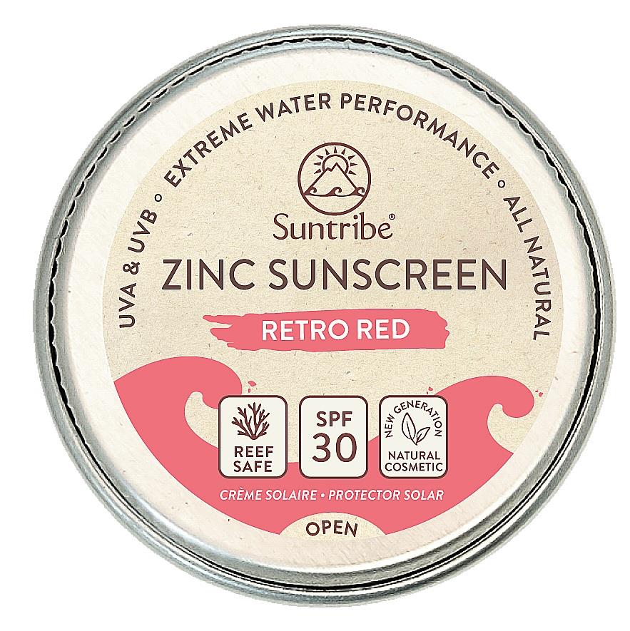 Suntribe All Natural Face & Sport Zinc Sunscreen SPF 30 RETRO RED  10g