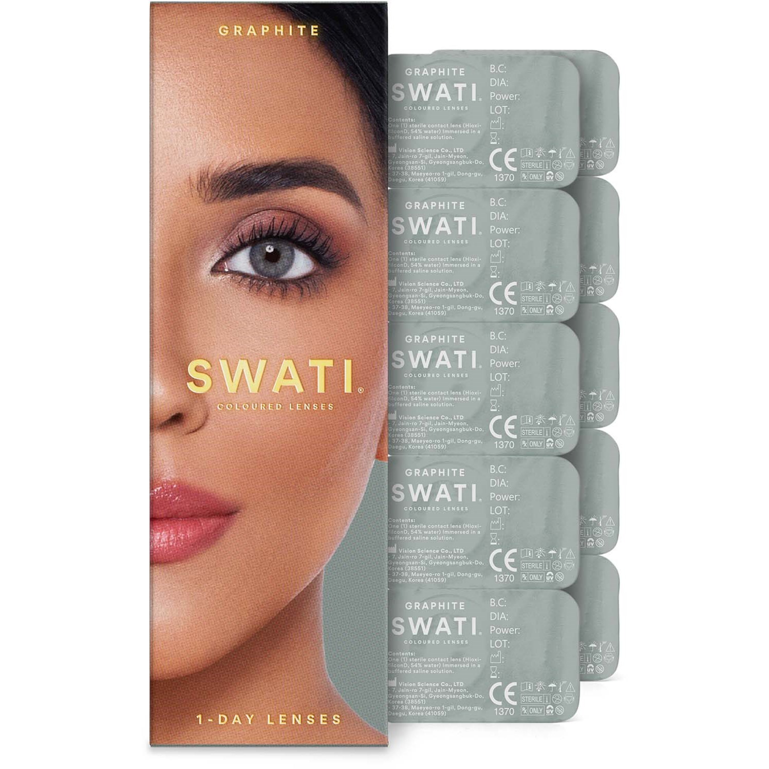 Läs mer om SWATI Cosmetics 1-Day Lenses Graphite