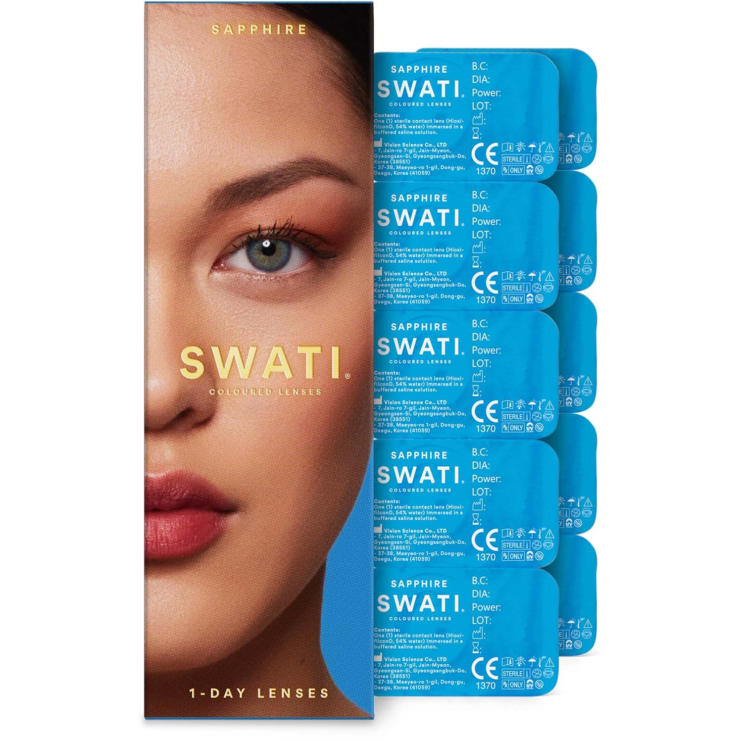 Läs mer om SWATI Cosmetics 1-Day Lenses Sapphire