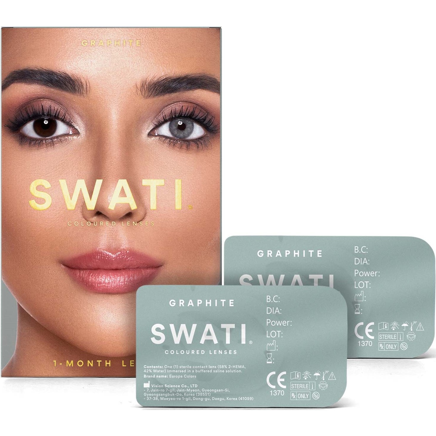 Läs mer om SWATI Cosmetics 1-Month Lenses Graphite