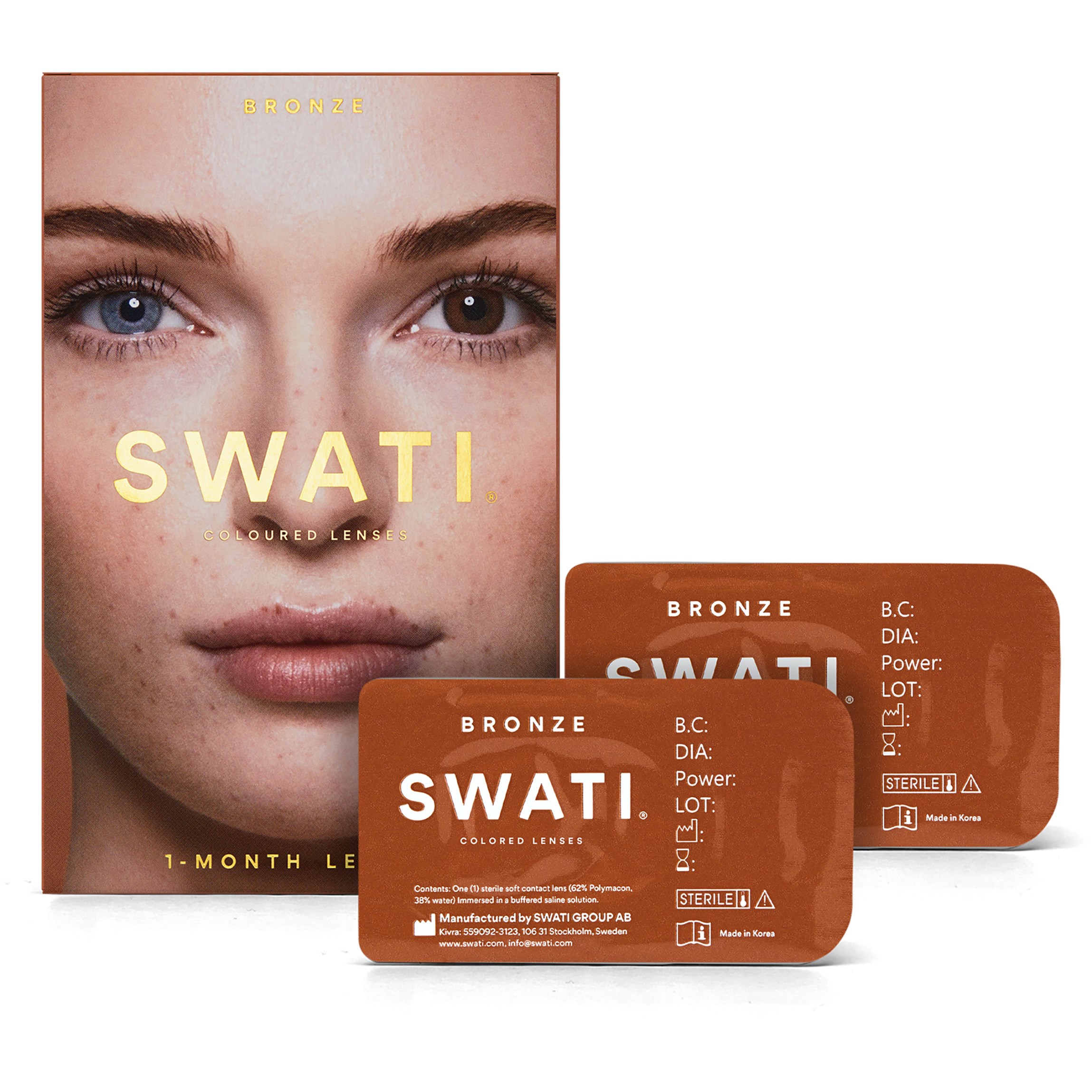 Läs mer om SWATI Cosmetics Coloured Lenses BRONZE 1 MONTH