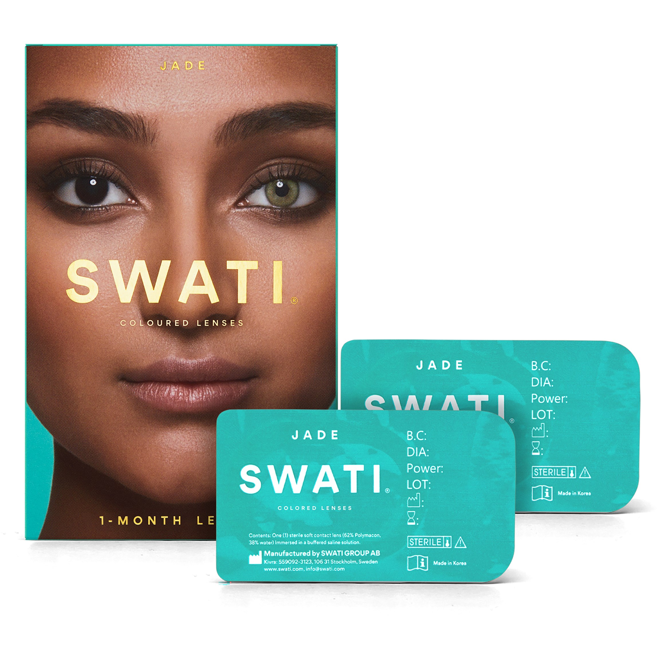 Läs mer om SWATI Cosmetics Coloured Lenses JADE 1 MONTH