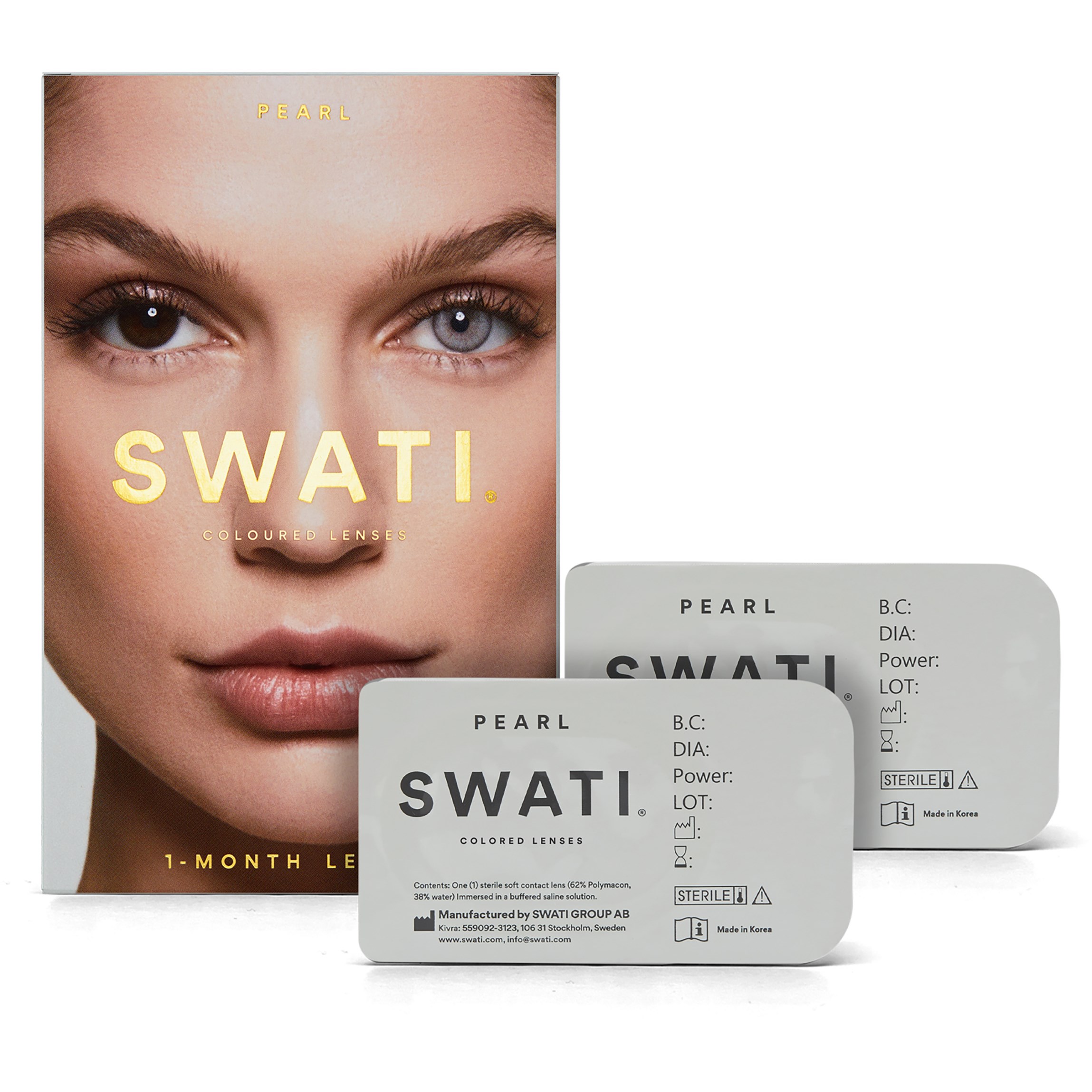 Läs mer om SWATI Cosmetics Coloured Lenses PEARL 1 MONTH