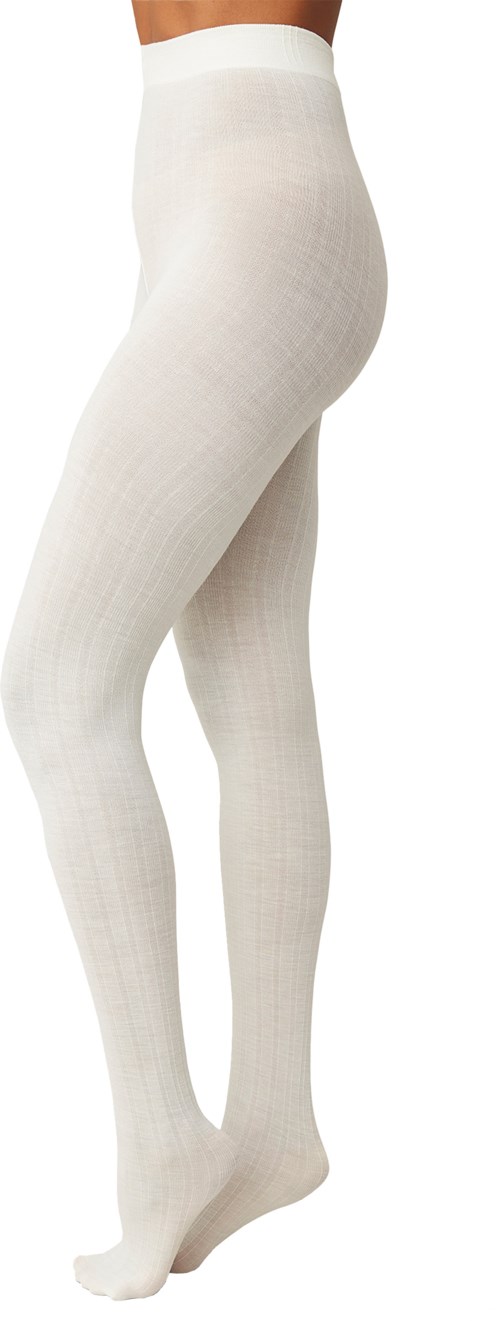Swedish Stockings Freja Organic Wool Tights  Ivory XL