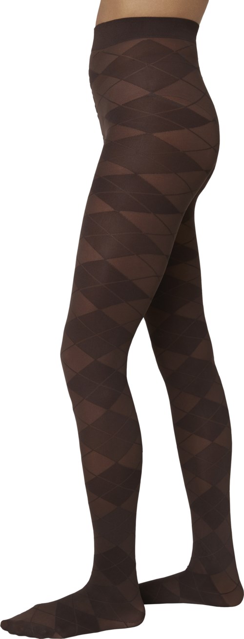 Swedish Stockings Rebecka Argyle Tights  Dark Brown S