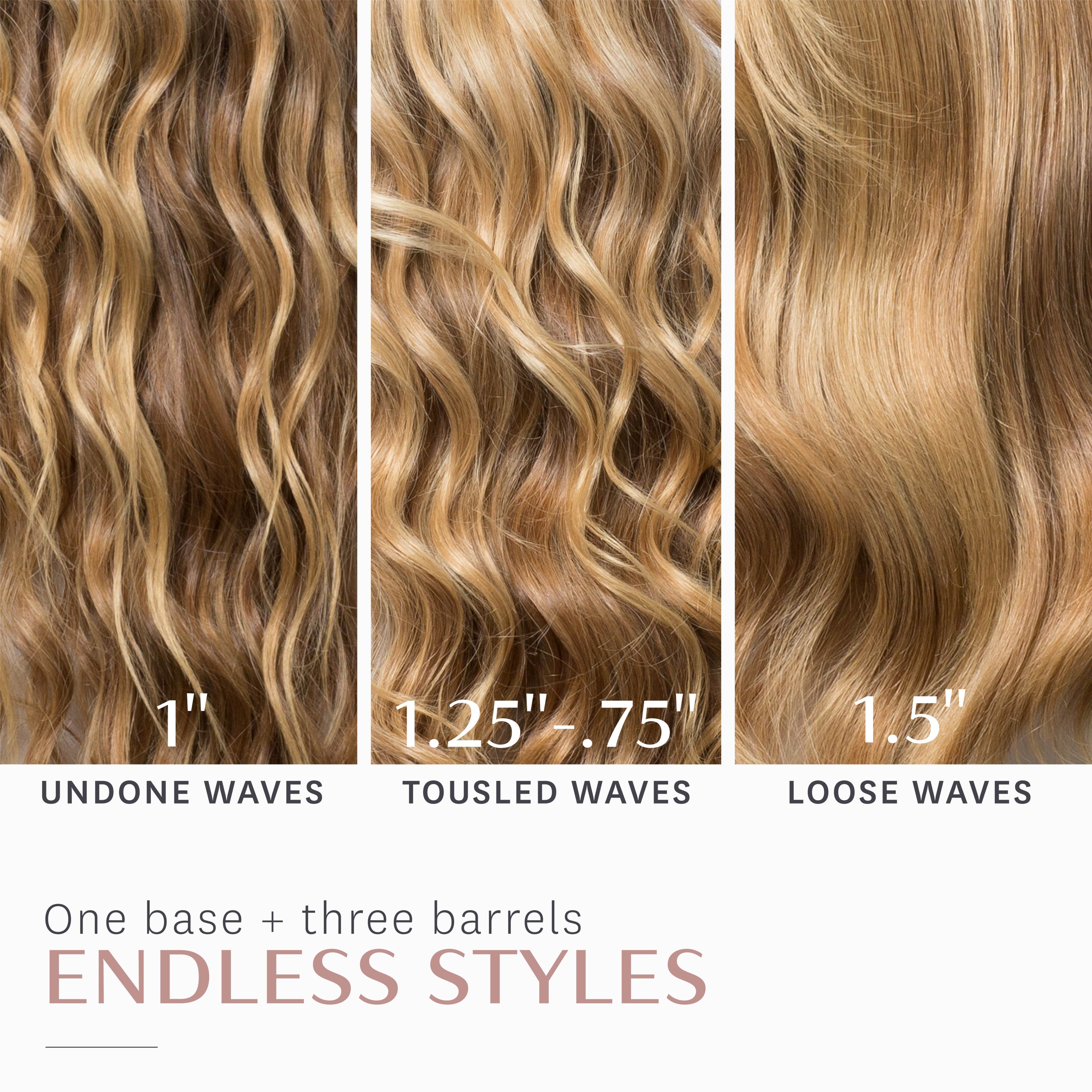 T3 Whirl Trio Interchangeable Styling Wand Set: Tapered, 25 mm, 38 mm (obrázok 4)