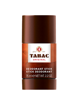 Een bruine deodorantstift met witte en oranje label, vermeldt "Original," inhoud 75 ml.