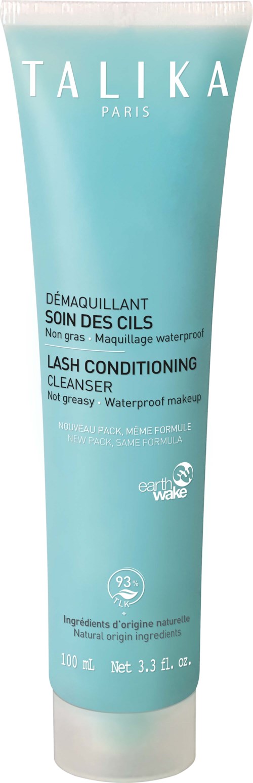 Lash conditioning cleanser i en blå tube, icke-fet, vattentät sminkborttagning, 100 ml, med naturliga ingredienser.