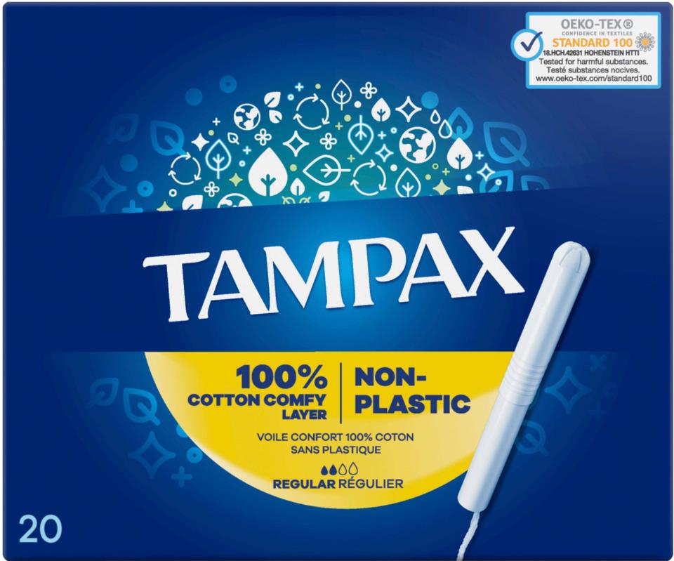 Tampax Regular Tampons With Cardboard Applicator 20 Count
