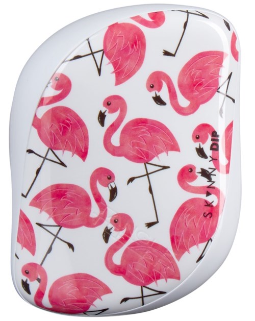 A small soap dish with pink flamingo pattern and the word 'SUNNY DAY' on it.