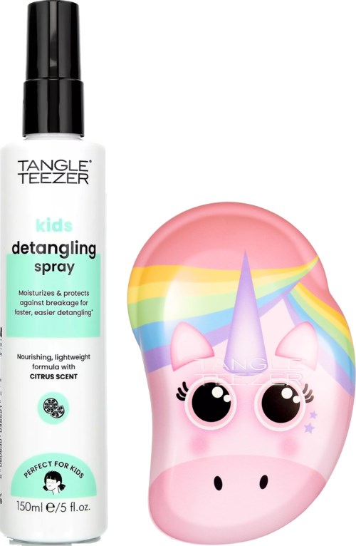 Tangle Teezer For Kids Bundle Detangling Spray 150 ml & Detangler Mini Rainbow Unicorn