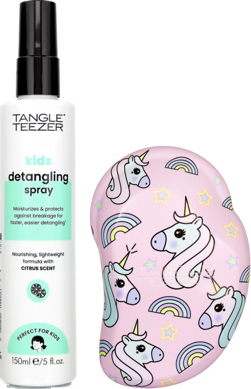 Tangle Teezer For Kids Bundle Detangling Spray 150 ml & Detangler Mini Unicorn Magic