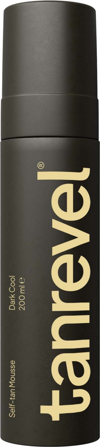 En lång, svart aerosoltub med beige text: "taranrevel" och beskrivning "Dark Cool 200ml".