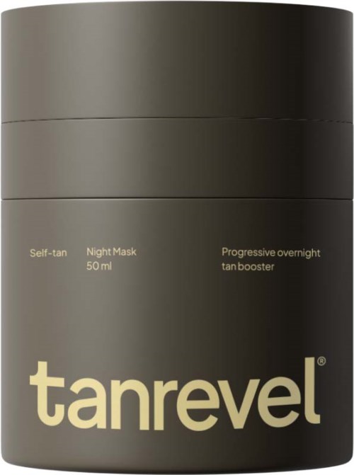 Donkere container met Tanrevel, bevat nachtmasker en boost voor overnachting.