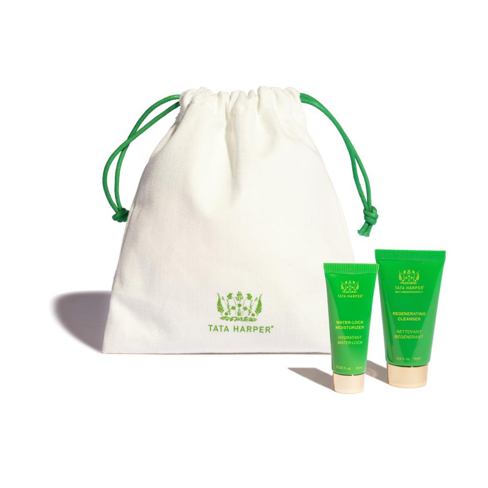 Tata Harper GWP: drawstring bag with 2 deluxe sample size products