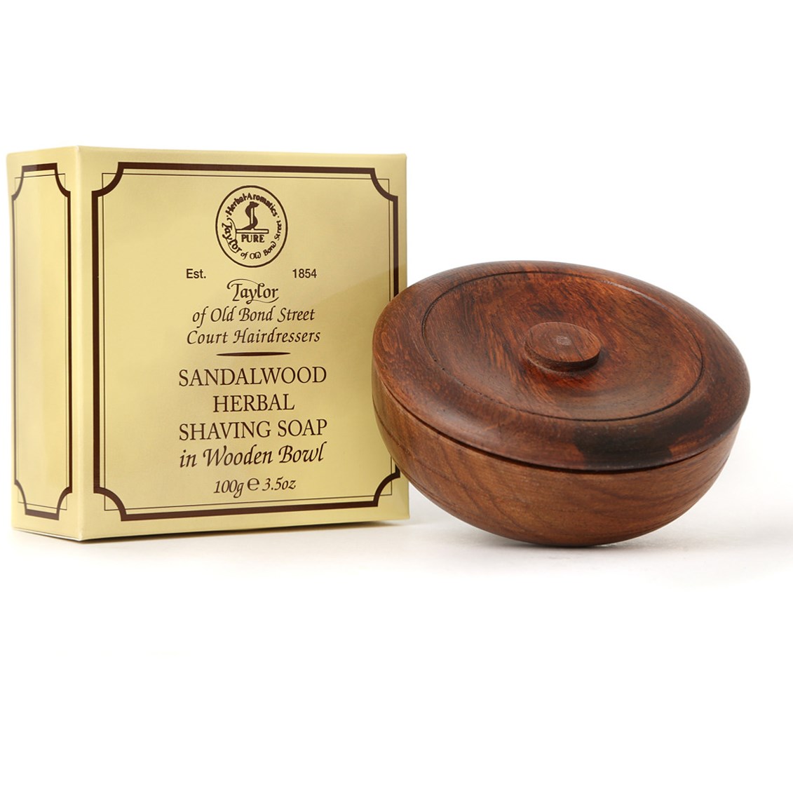 Alternativ bild 1 för Taylor of Old Bond Street Sandalwood Shaving Soap Wooden Bowl