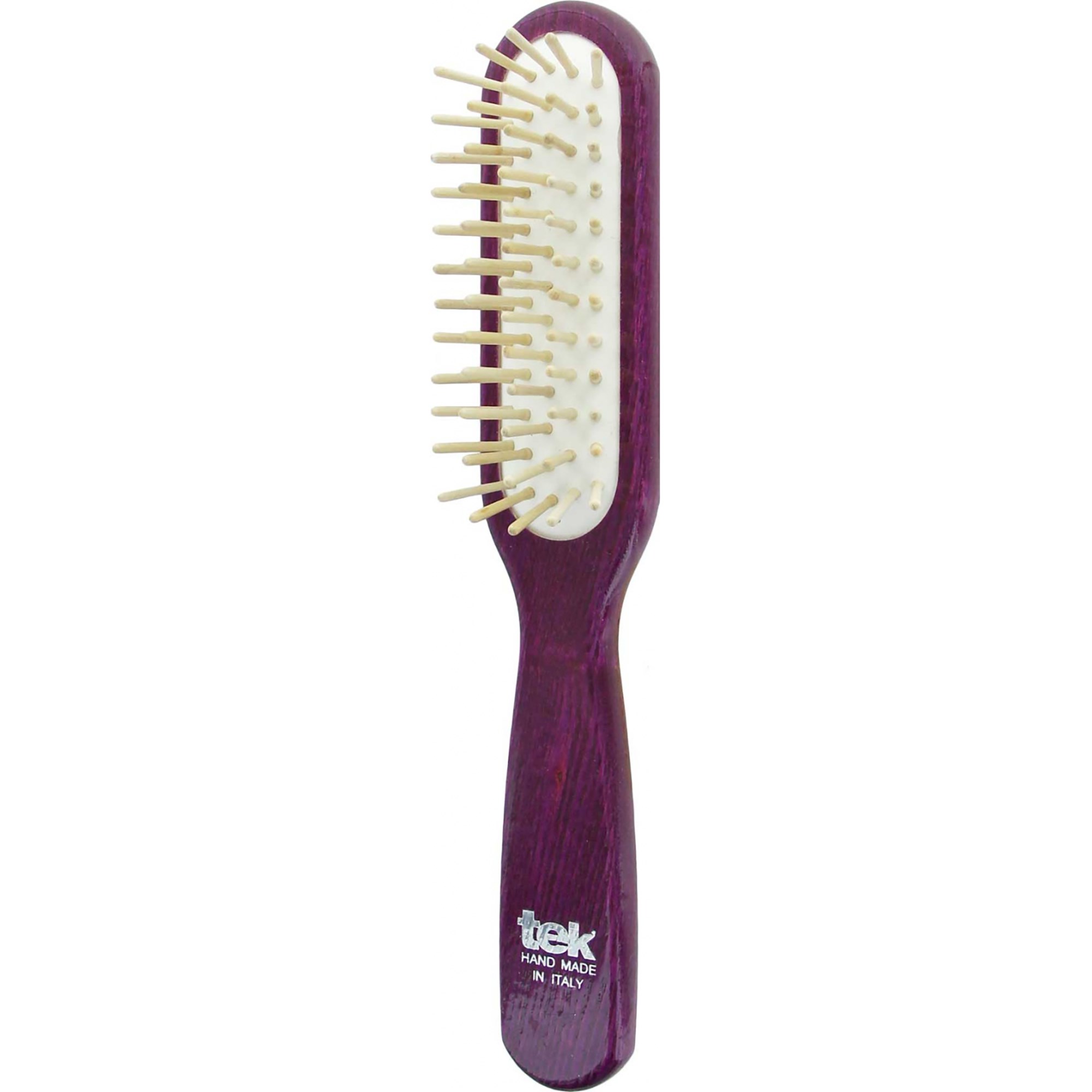 Tek Slim Rectangular Brush With Short Wooden Pins Lacquered Viole