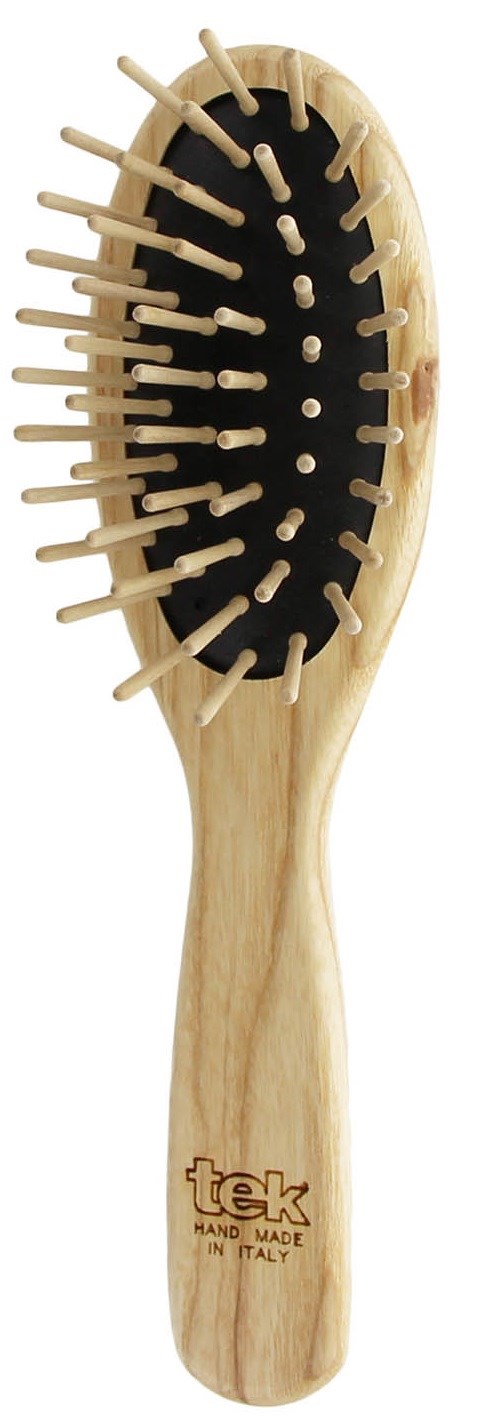 Tek Small Oval Hair Brush With Short Wooden Pins