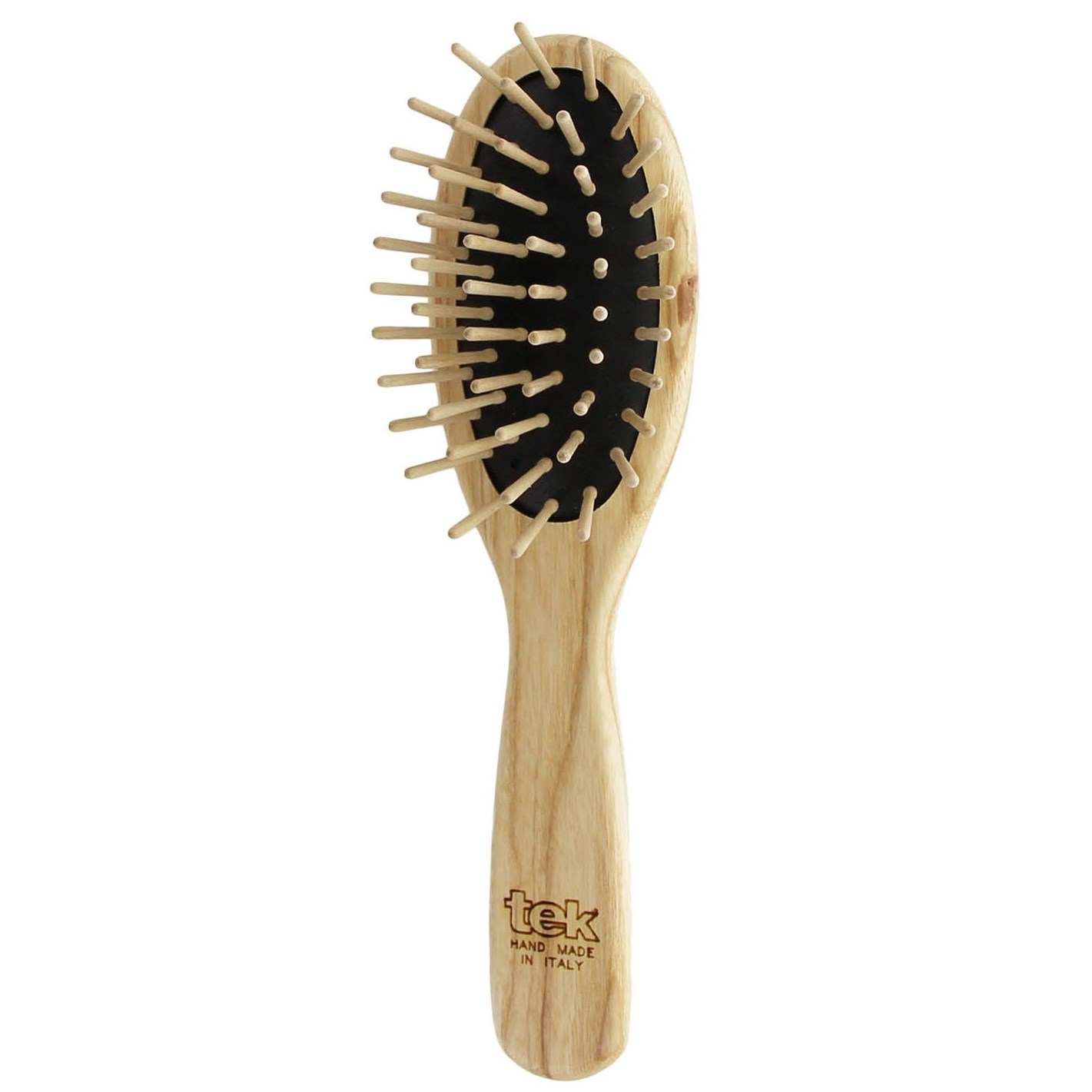 Läs mer om Tek Small Oval Hair Brush With Short Wooden Pins