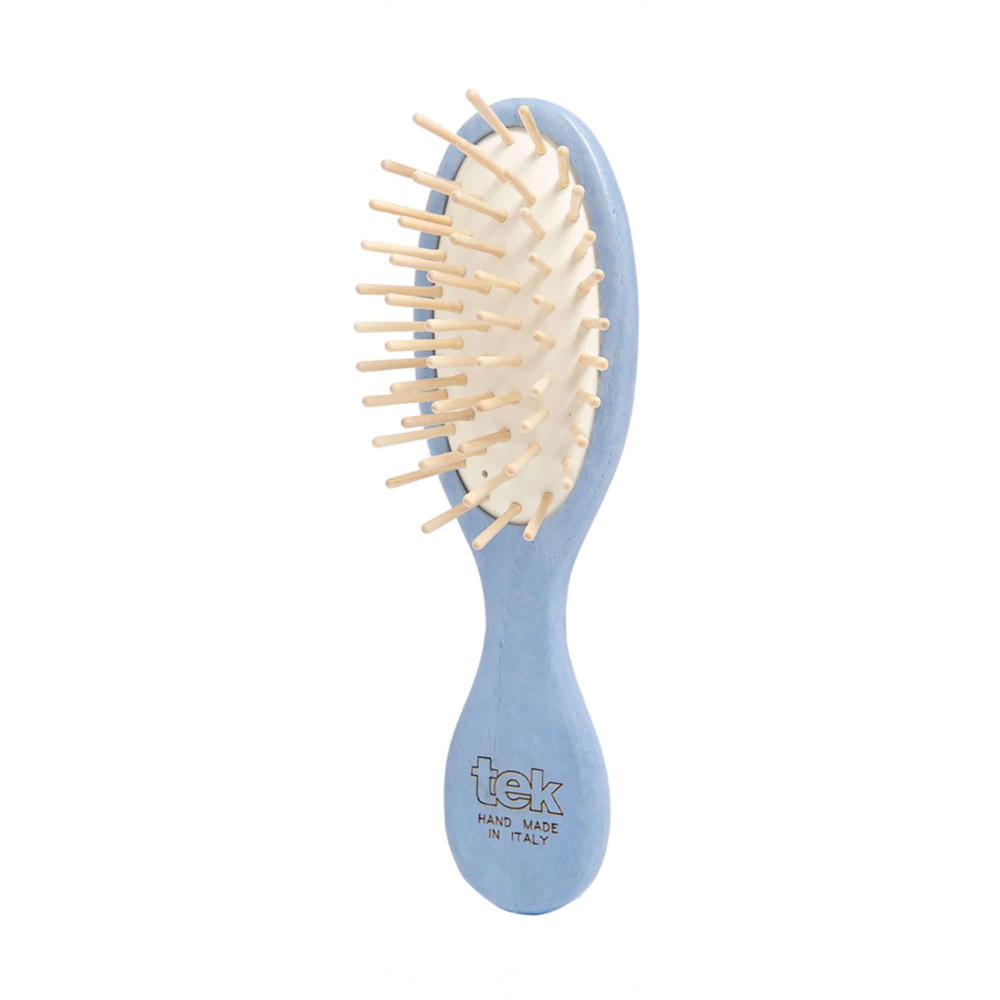 Tek Small Oval Hair Brush With Short Wooden Pins Blue