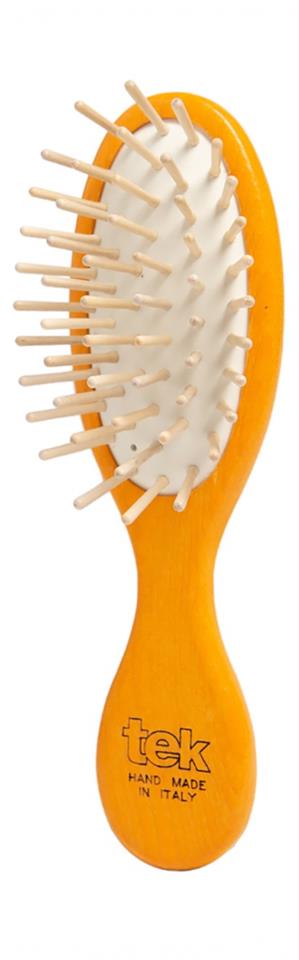 Tek Small Oval Hair Brush With Short Wooden Pins Orange