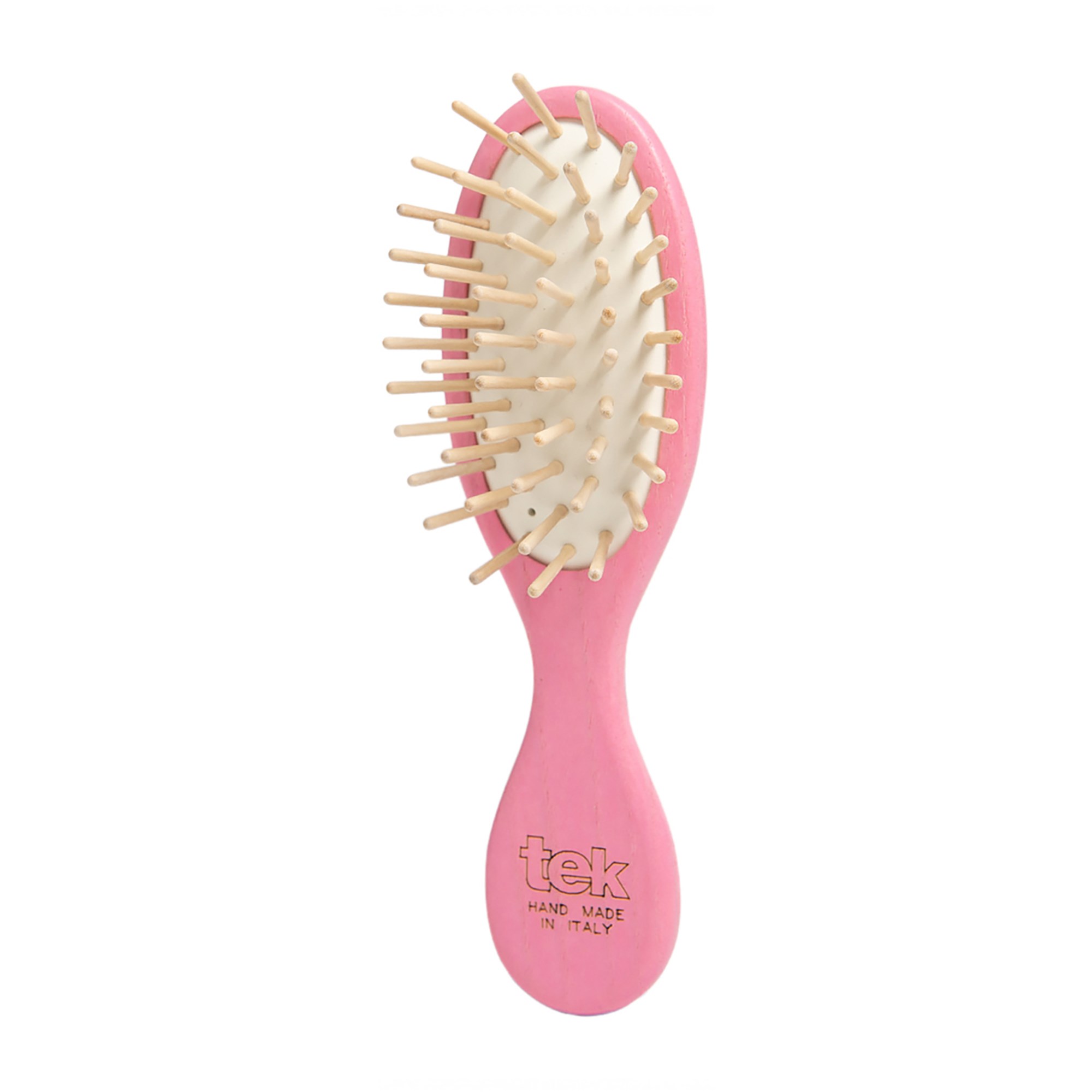 Tek Small Oval Hair Brush With Short Wooden Pins Pink
