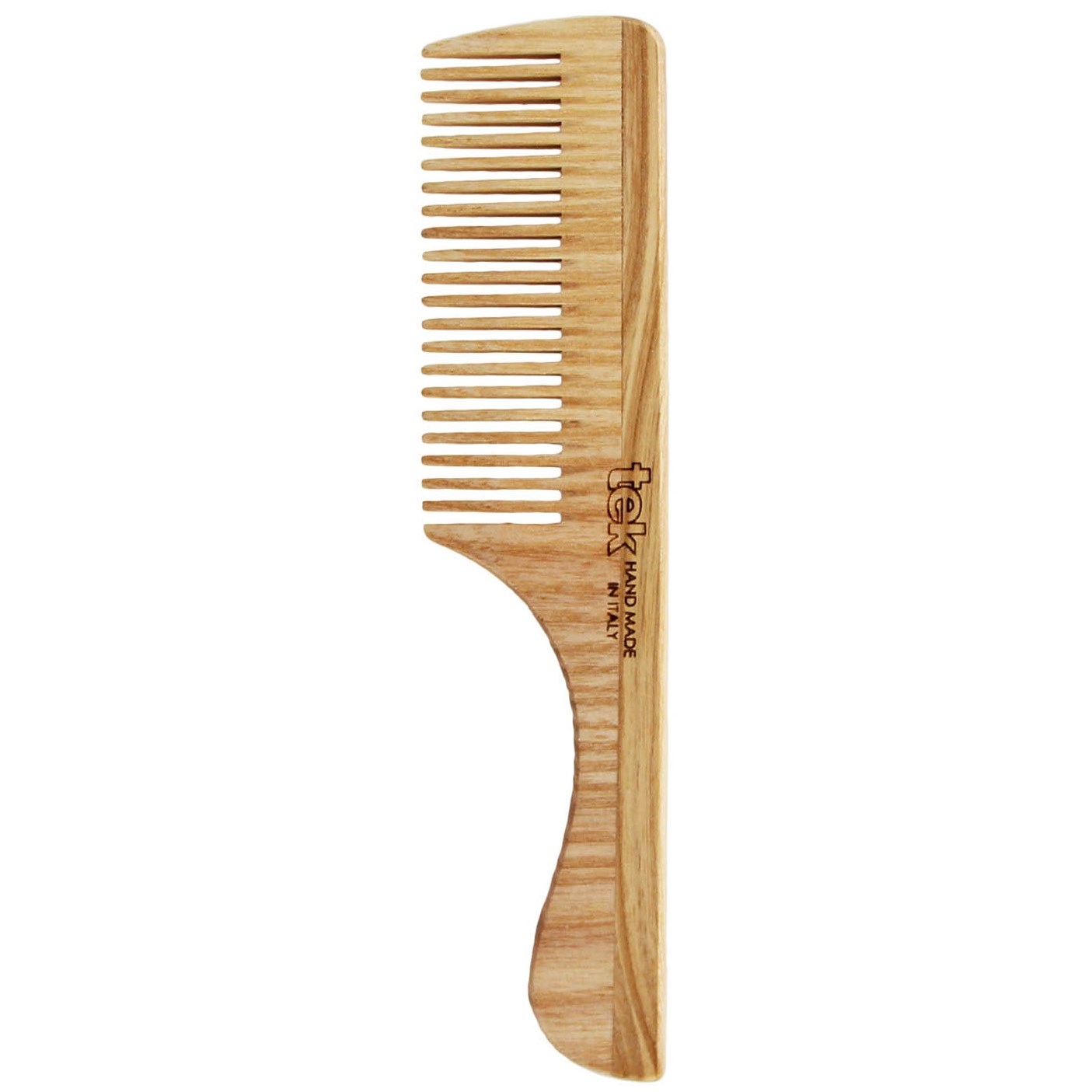 Tek Wooden Detangling Comb With Handle Medium Sized  Teeth