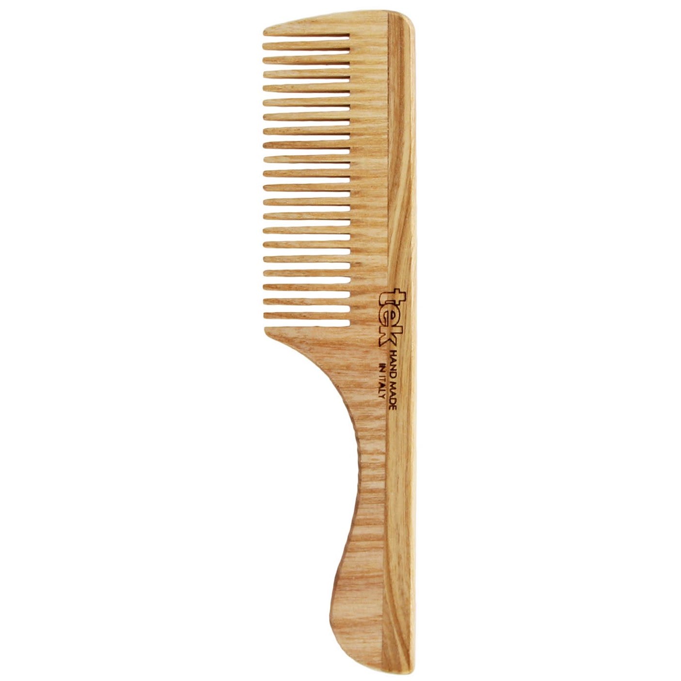 Tek Wooden Detangling Comb With Handle Medium Sized Teeth