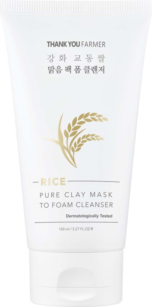 Thank You Farmer Rice Pure Clay Mask To Foam Cleanser 150 ml