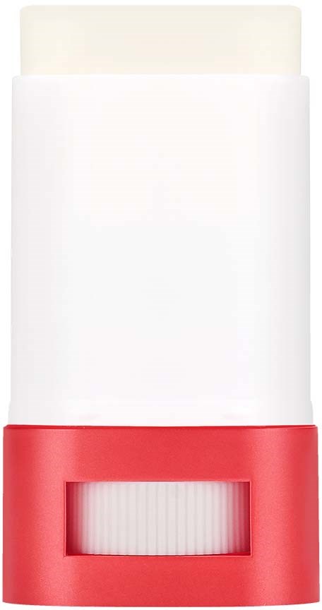 Dit is een wit en rood apparaat, mogelijk een mist- of spraydispenser met een klein venster of paneel.