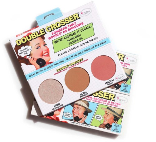 Палетка румян и хайлайтеров theBalm Double Crosser, хайлайтер, бронзер и румяна — фото 6