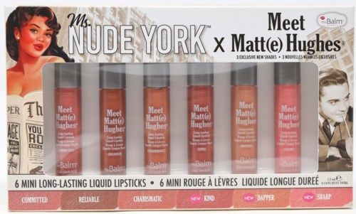 Set of six long-lasting liquid lipsticks in different shades from Ms. Nude York and Matt(e) Hughes.