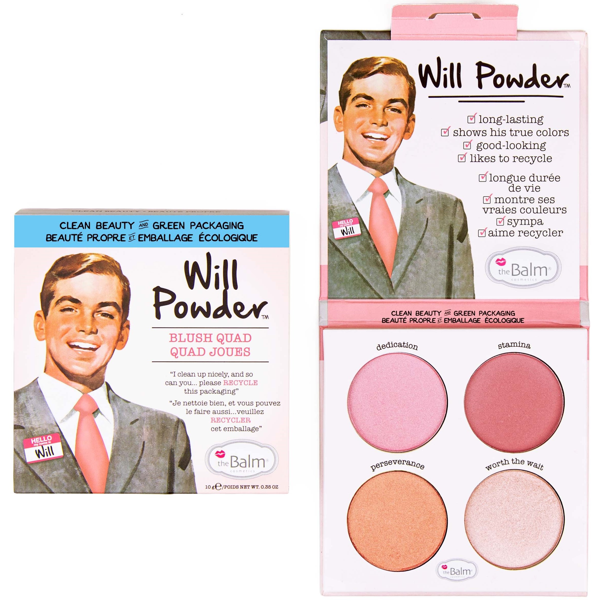 Фото - Пудра й рум'яна theBalm the Balm Will Powder Blush Quad - Paleta róży do policzków 