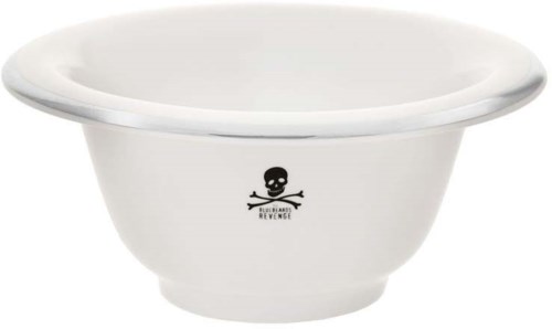 A white bowl with a skull and crossbones logo and the word "Revenge" underneath.