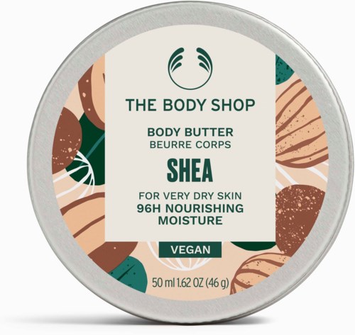 Vegaaninen shea-voide keholle erittäin kuivalle iholle, 96 tunnin kosteutus, The Body Shop, 50 ml.