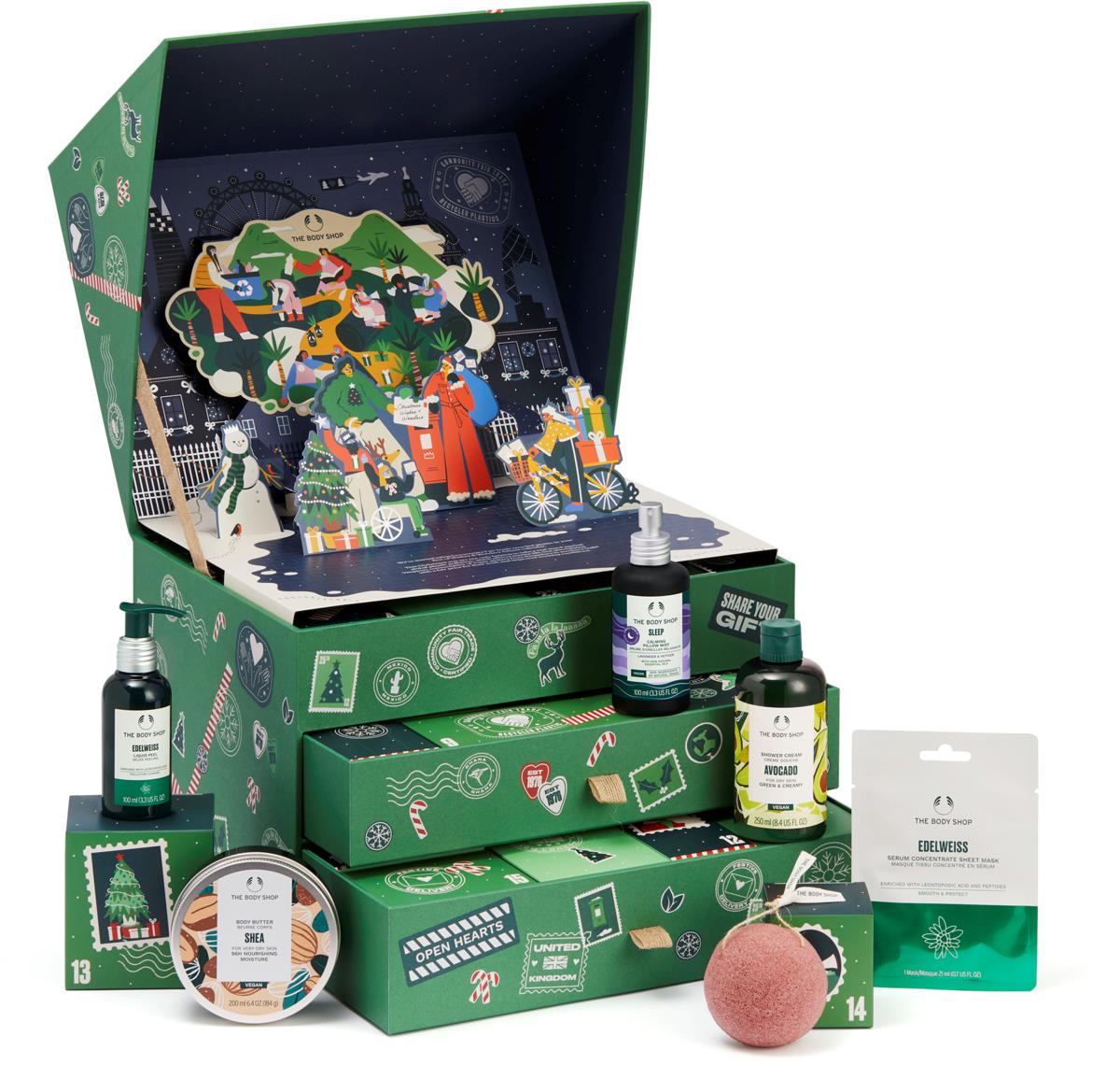 The Body Shop Box of Wishes Wonders Ultimate Advent Calendar lyko com