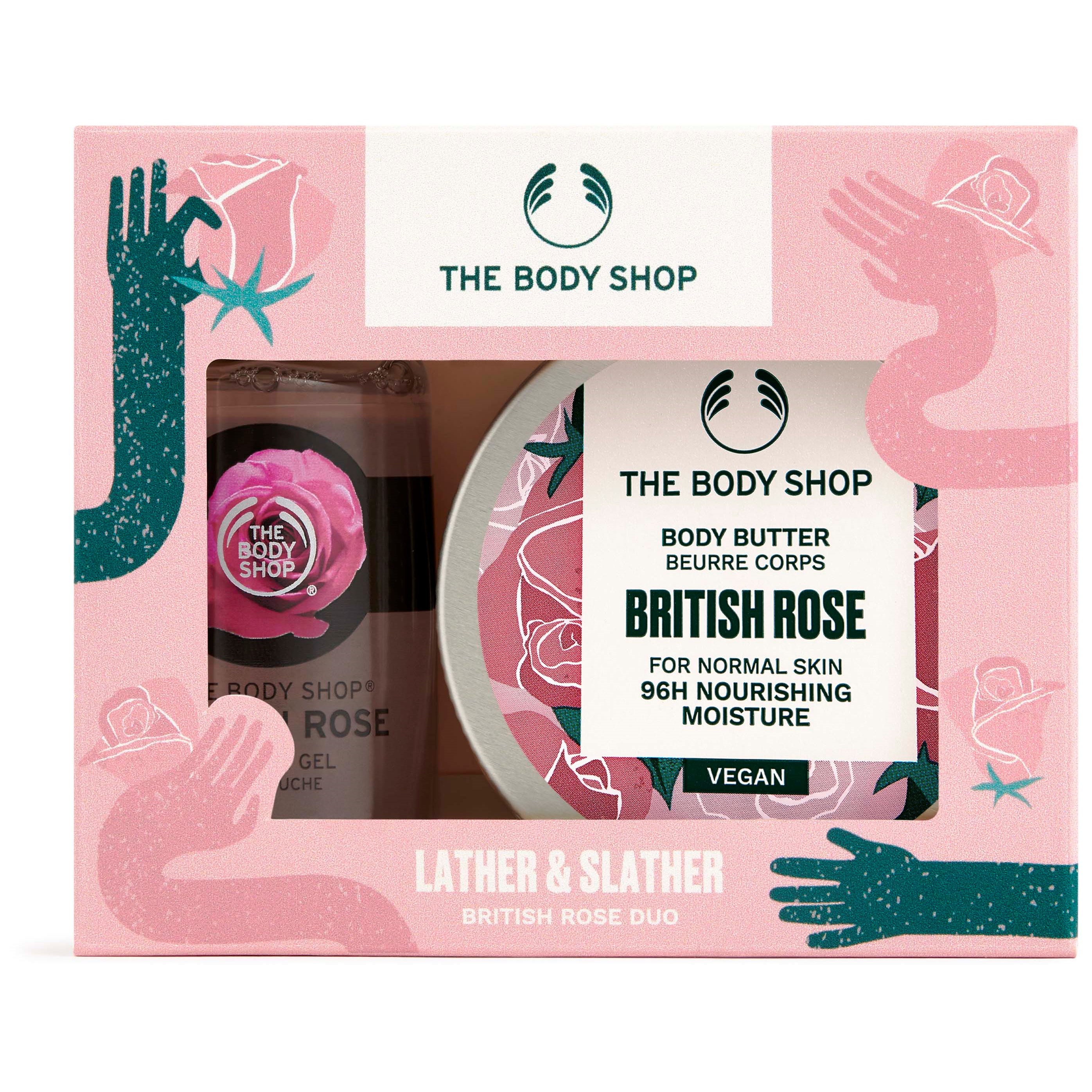 Läs mer om The Body Shop British Rose Lather & Slather British Rose Duo