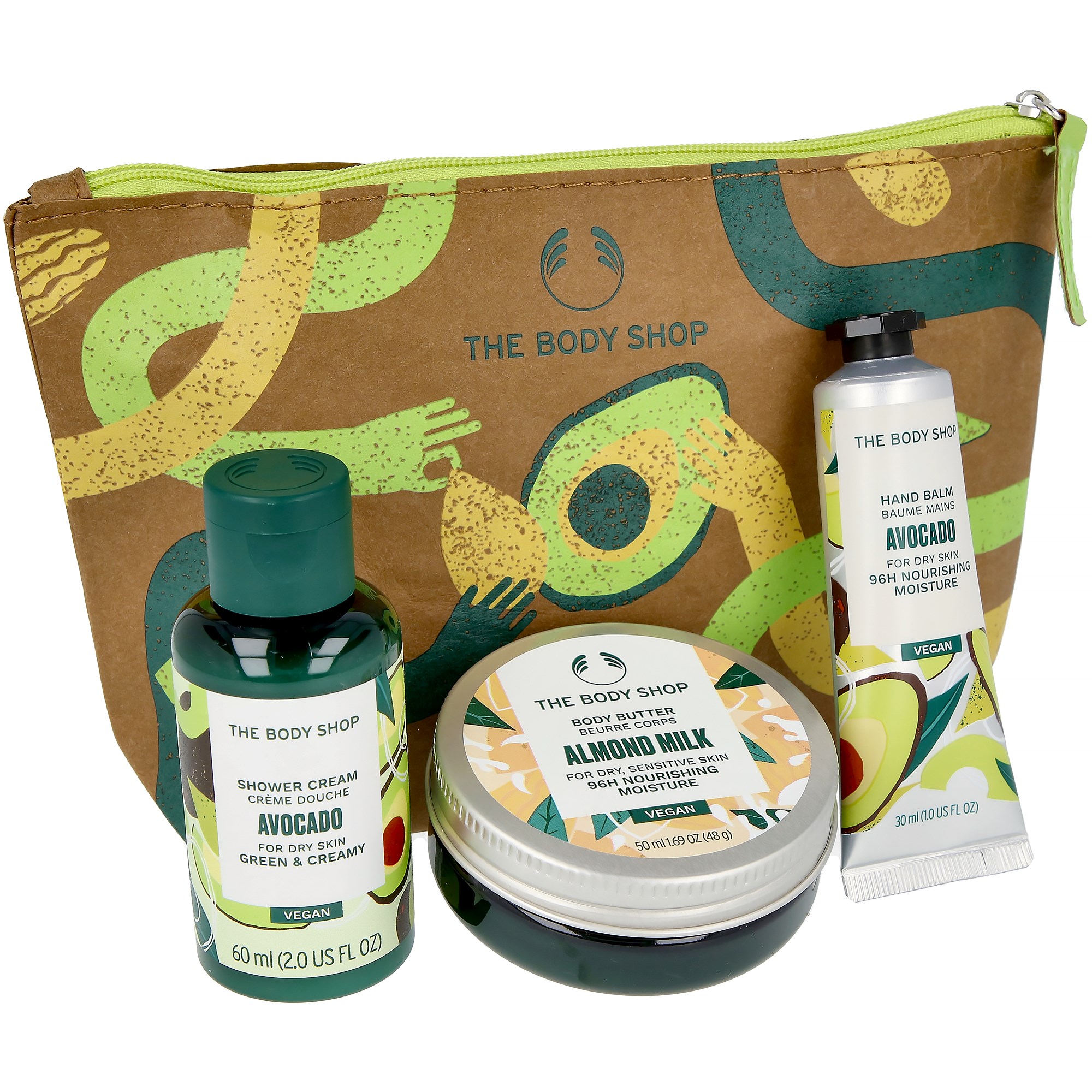 The Body Shop Lather & Slather Avocado & Almond Milk Gift Bag