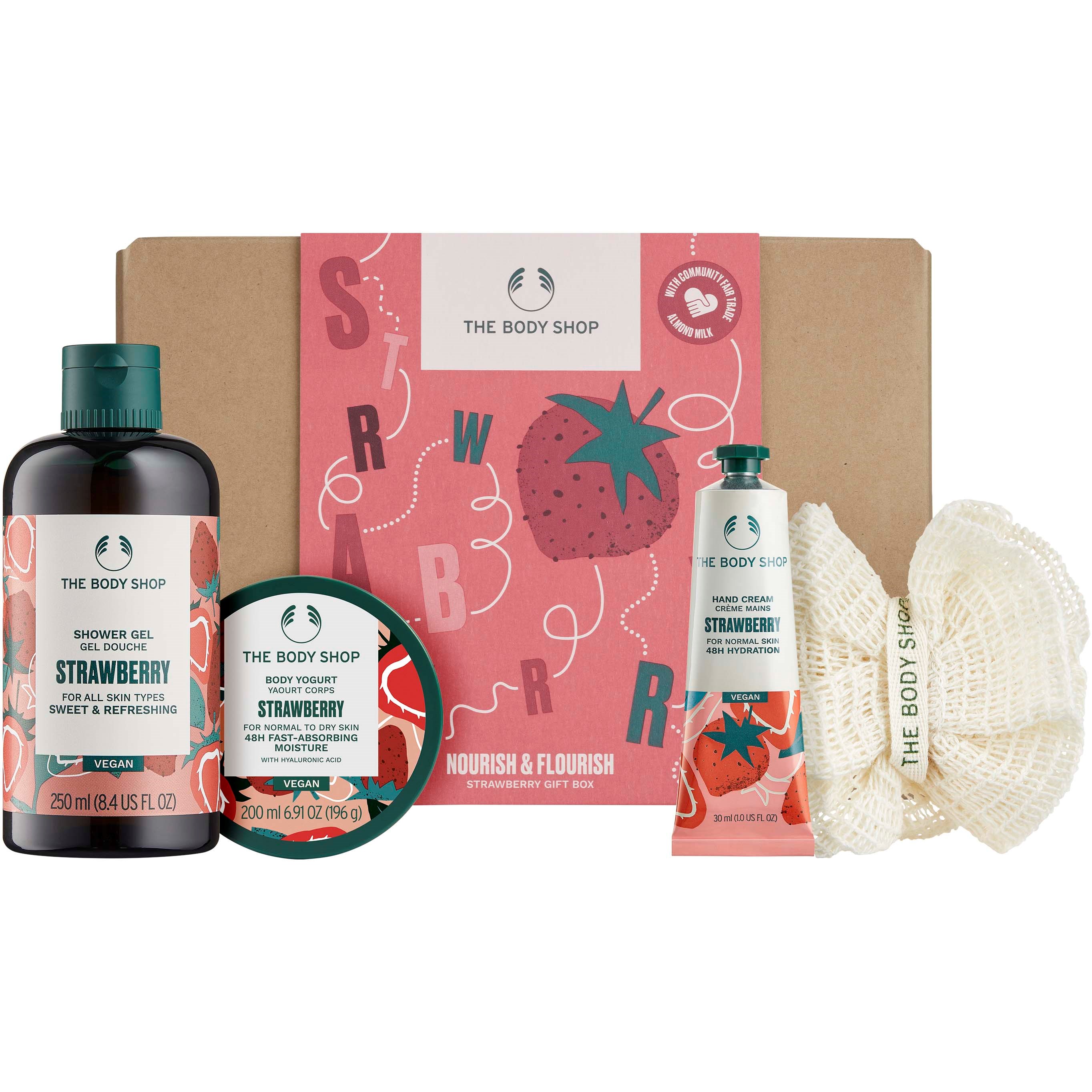 Läs mer om The Body Shop Strawberry Nourish & Flourish Strawberry EssentialS Gift