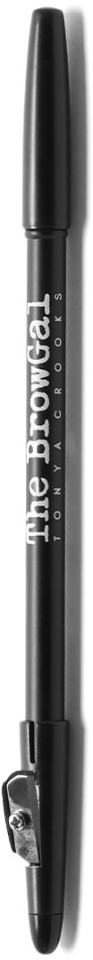 En svart penna med klämma, märkt "white & BROWN" och ytterligare text, mot en svart bakgrund.