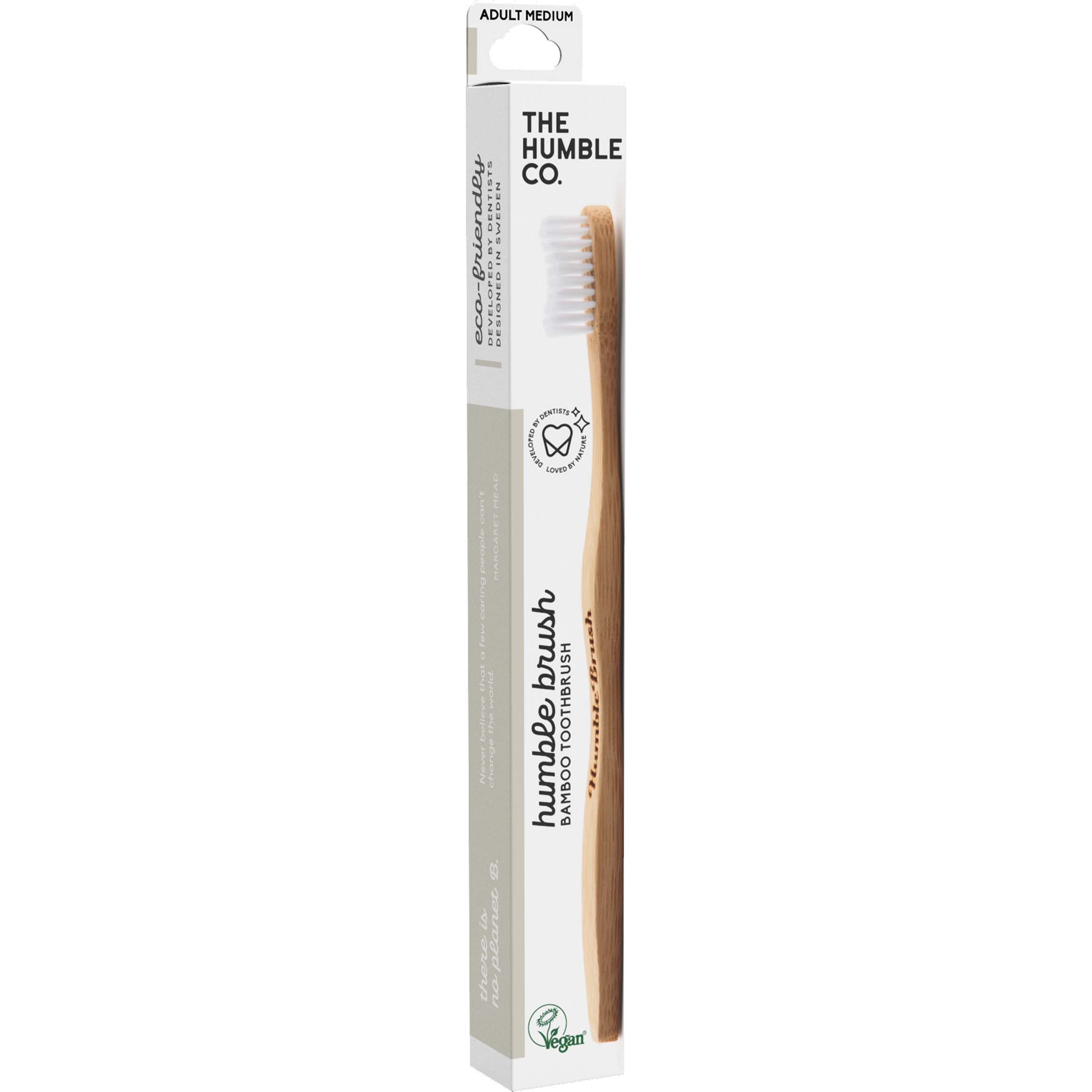 Bamboo Toothbrush Adult Medium White
