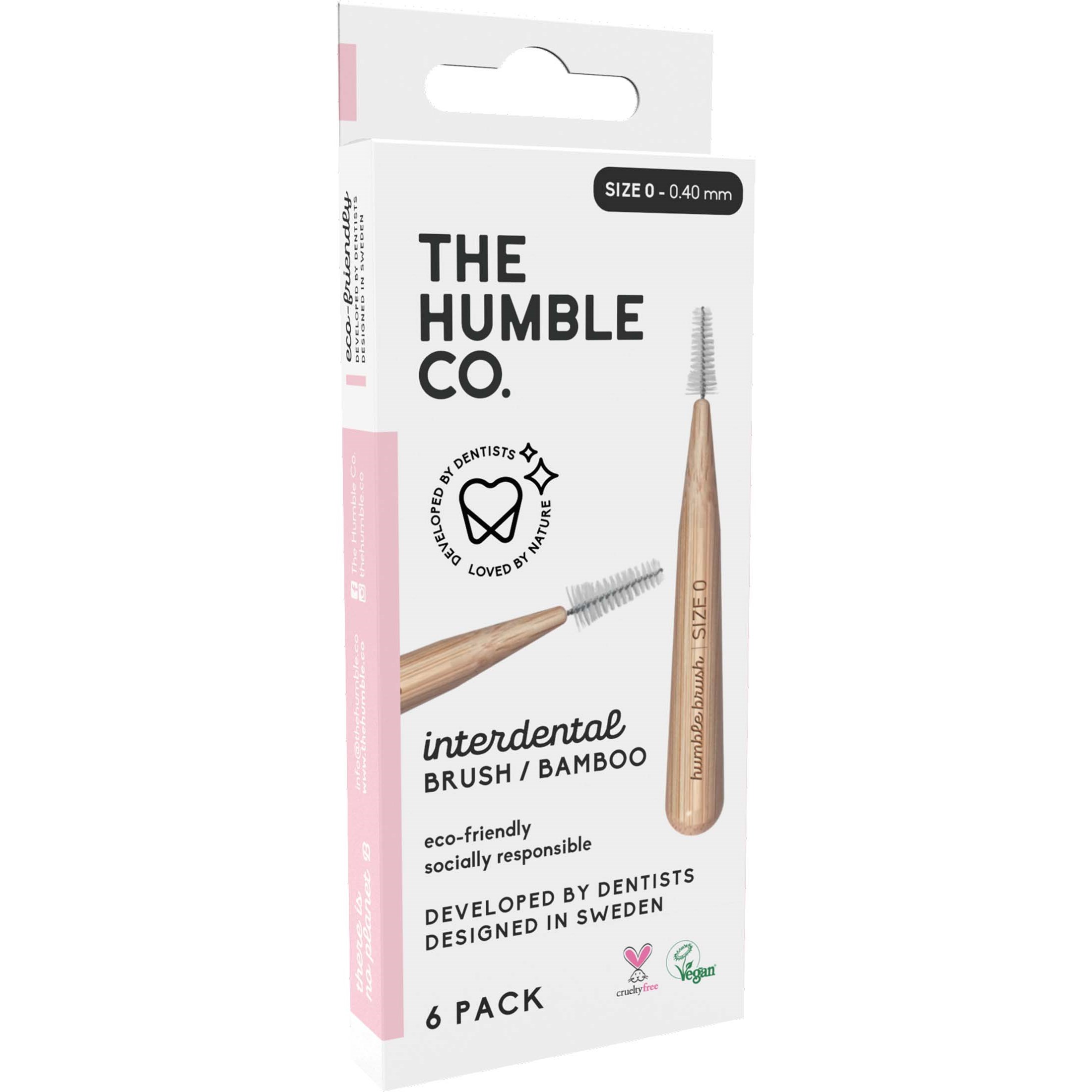 The Humble Co. Interdental Bamboo Brush 6-pack Size 0 Purple billede